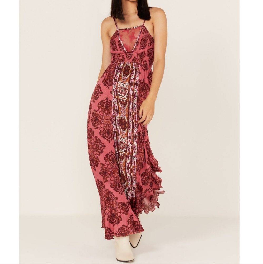 Free People That Moment Slip Dress In Cherry Combo